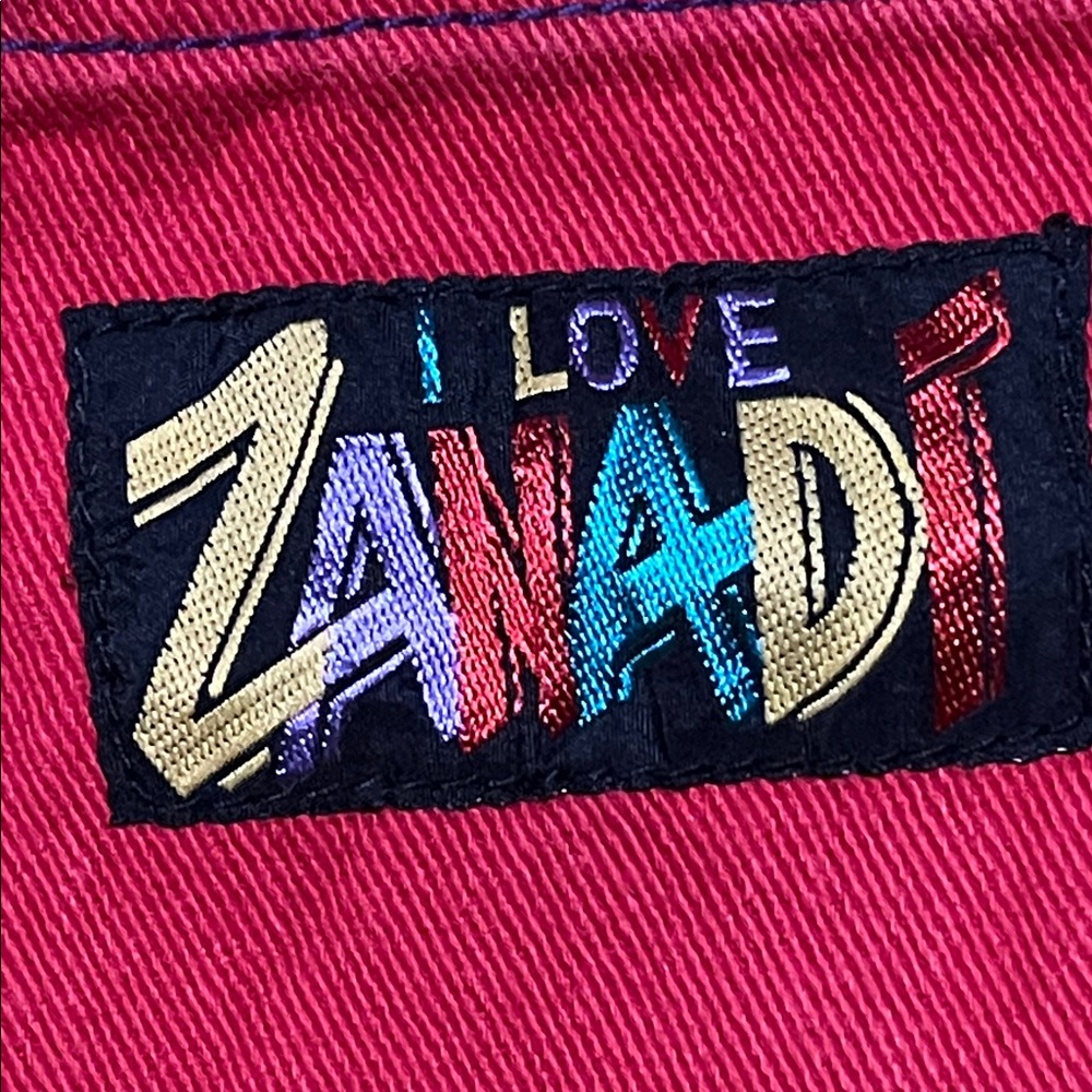 Zana-Di -90’s Rainbow Color Block Patch High Rise Tapered Leg Skinny Jeans - Picture 7 of 10